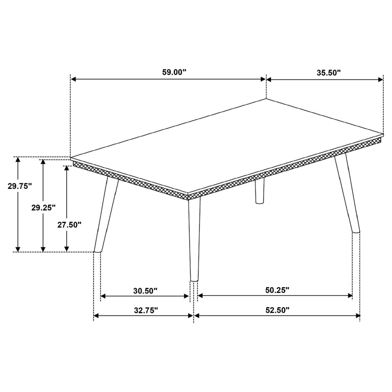 Mesa de comedor rectangular de madera Onslow de 59 pulgadas, color marrón oscuro