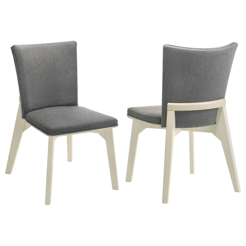 Silla de comedor auxiliar tapizada Biloxi, gris (juego de 2)