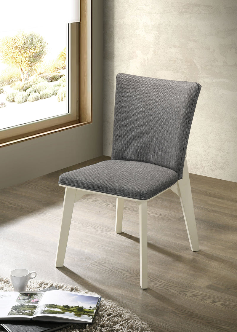 Silla de comedor auxiliar tapizada Biloxi, gris (juego de 2)