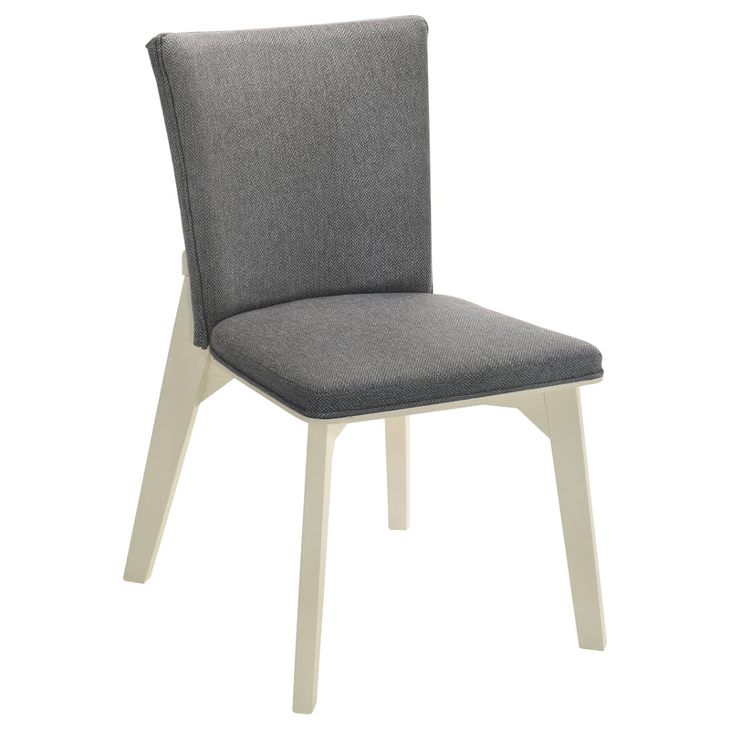 Silla de comedor auxiliar tapizada Biloxi, gris (juego de 2)
