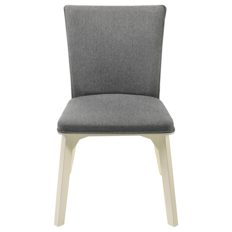 Silla de comedor auxiliar tapizada Biloxi, gris (juego de 2)