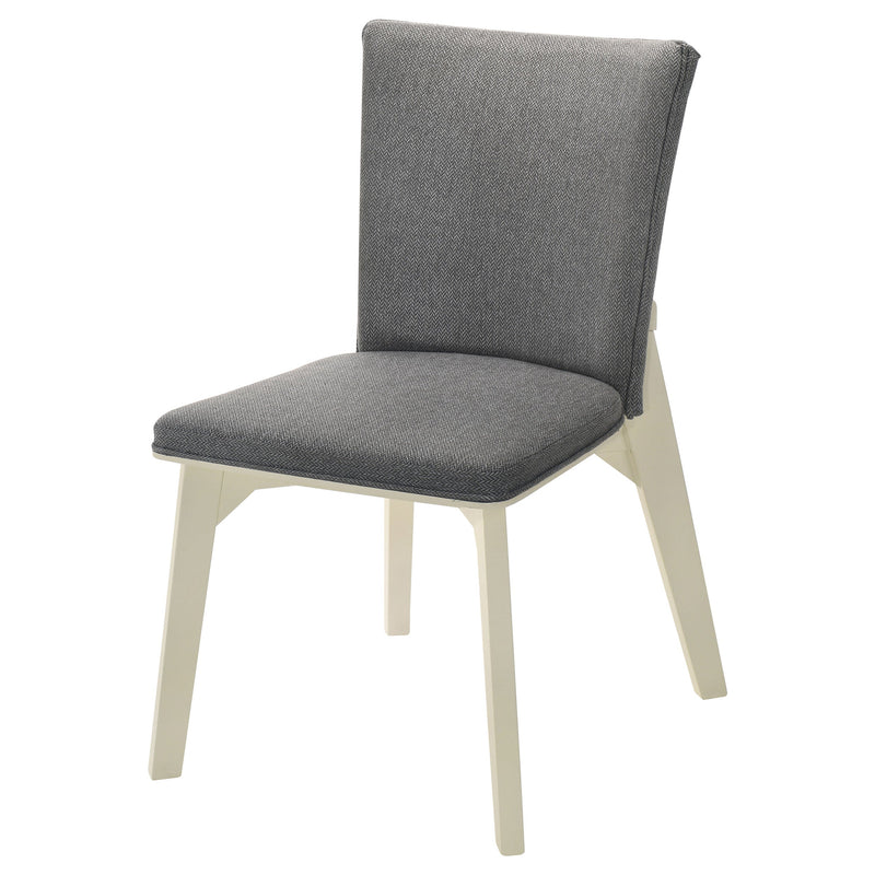 Silla de comedor auxiliar tapizada Biloxi, gris (juego de 2)