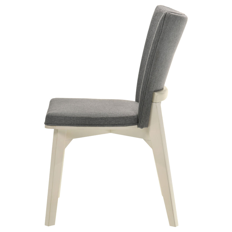 Silla de comedor auxiliar tapizada Biloxi, gris (juego de 2)