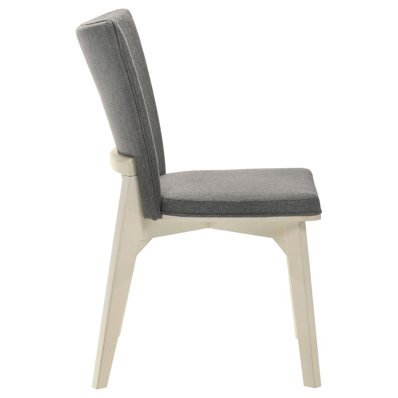 Silla de comedor auxiliar tapizada Biloxi, gris (juego de 2)