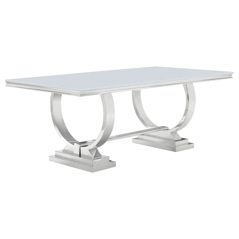 Mesa de comedor Antoine rectangular con superficie de cristal de 95 pulgadas
