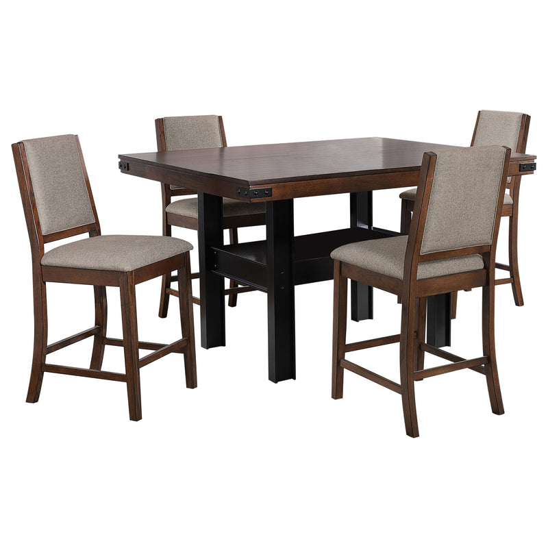 Juego de comedor de altura de mostrador Patterson, roble y mango