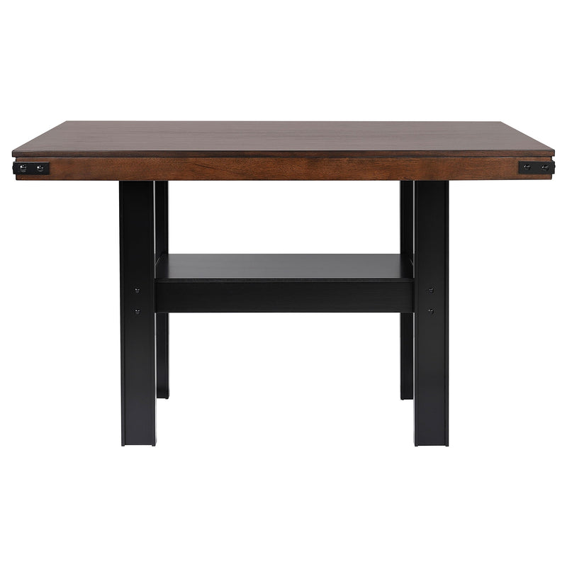 Juego de comedor de altura de mostrador Patterson, roble y mango
