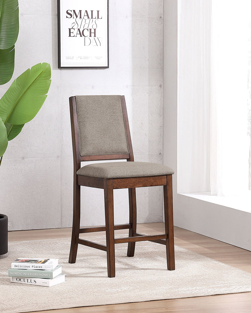 Silla de mostrador tapizada Patterson, roble mango (juego de 2)