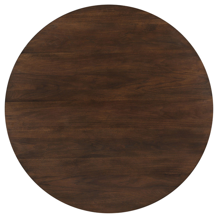 Everton 5-piece Round 53-inch Dining Table Set Dark Walnut