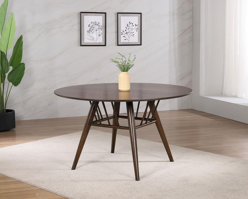 Mesa de comedor de madera de 53 pulgadas Everton, nogal oscuro