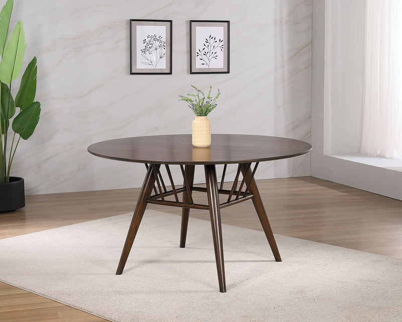 Mesa de comedor de madera de 53 pulgadas Everton, nogal oscuro