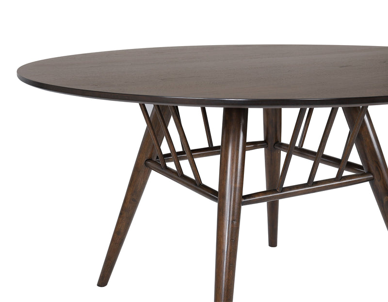 Mesa de comedor de madera de 53 pulgadas Everton, nogal oscuro
