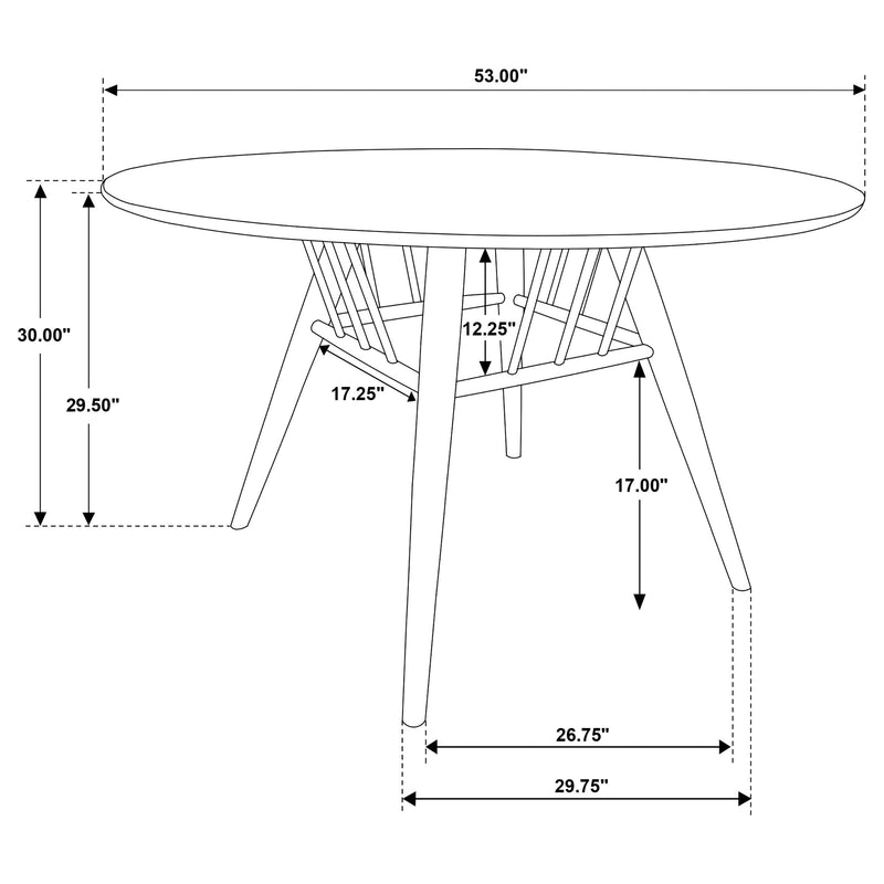 Mesa de comedor de madera de 53 pulgadas Everton, nogal oscuro
