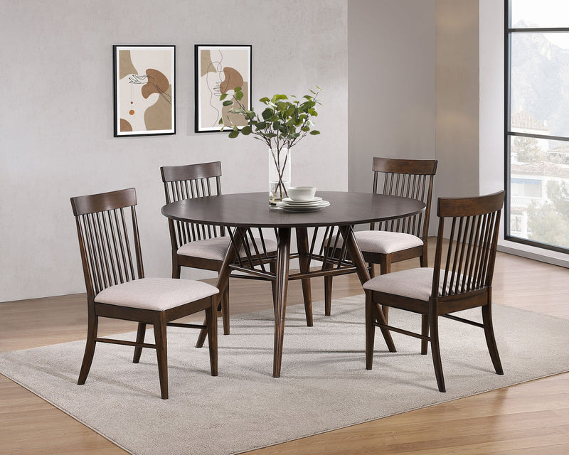 Mesa de comedor de madera de 53 pulgadas Everton, nogal oscuro