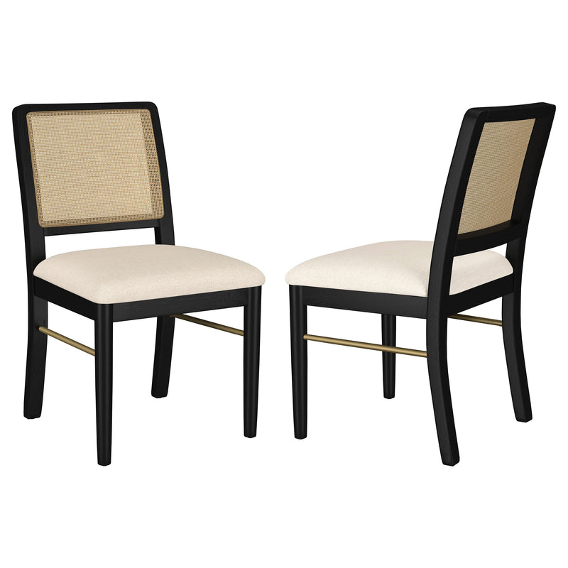 Silla de comedor auxiliar Arini de ratán y caña (juego de 2)