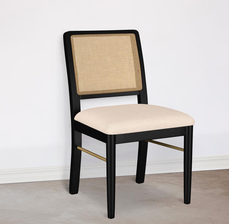 Silla de comedor auxiliar Arini de ratán y caña (juego de 2)