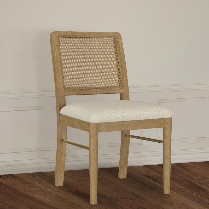 Silla de comedor auxiliar Arini de ratán y caña (juego de 2)