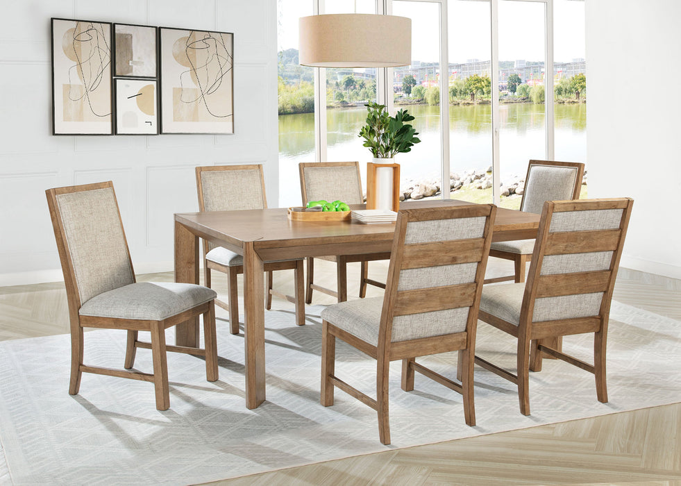 Bruner  72-inch Rectangular Dining Set Natural Brown