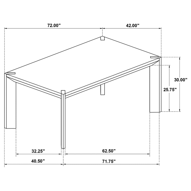 Mesa de comedor rectangular de madera de 72 pulgadas Bruner marrón natural