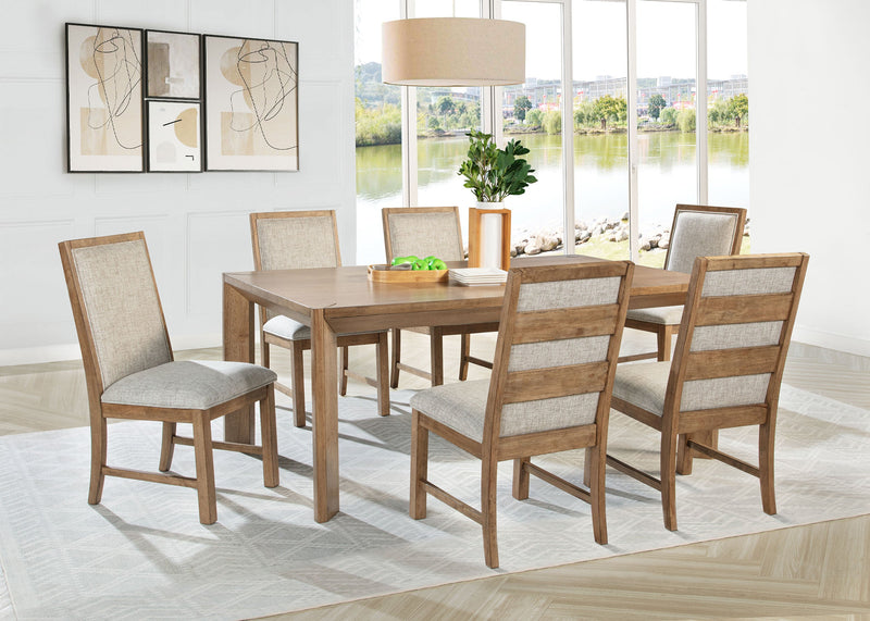 Mesa de comedor rectangular de madera de 72 pulgadas Bruner marrón natural