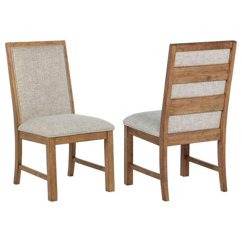 Silla auxiliar tapizada Bruner, marrón natural (juego de 2)