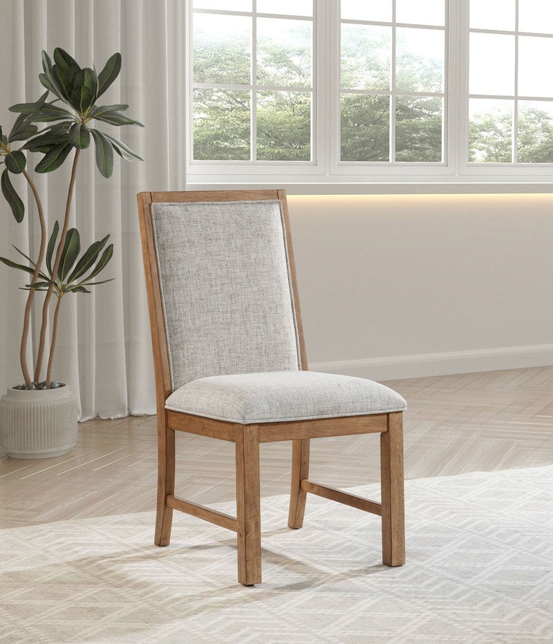 Silla auxiliar tapizada Bruner, marrón natural (juego de 2)