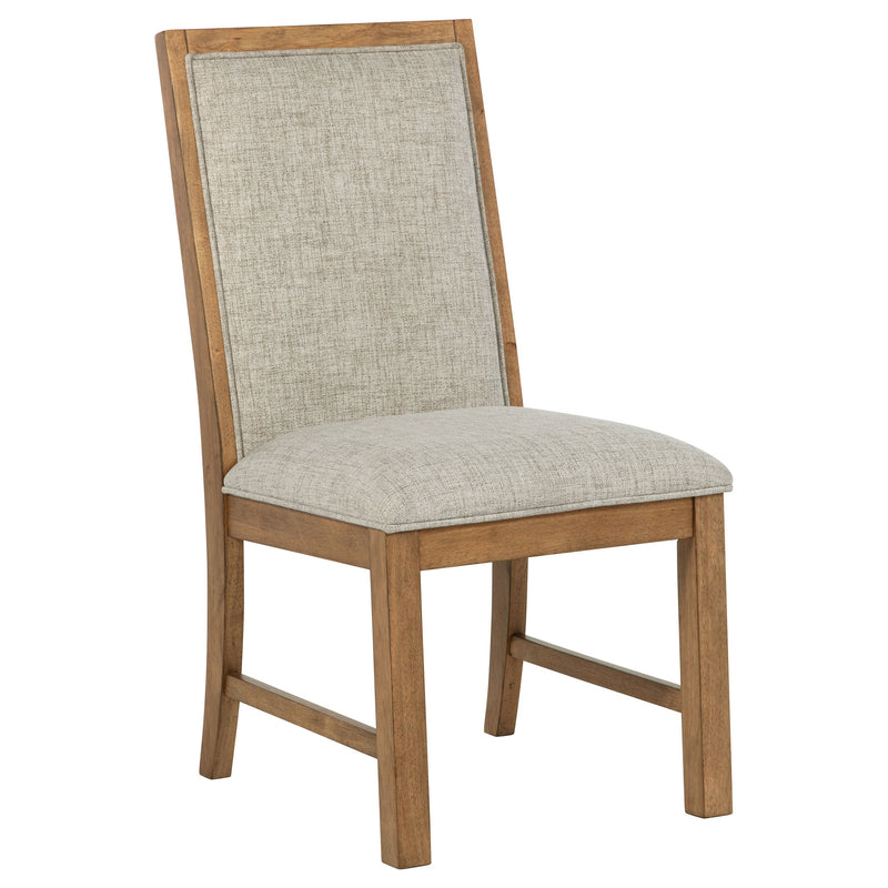 Silla auxiliar tapizada Bruner, marrón natural (juego de 2)