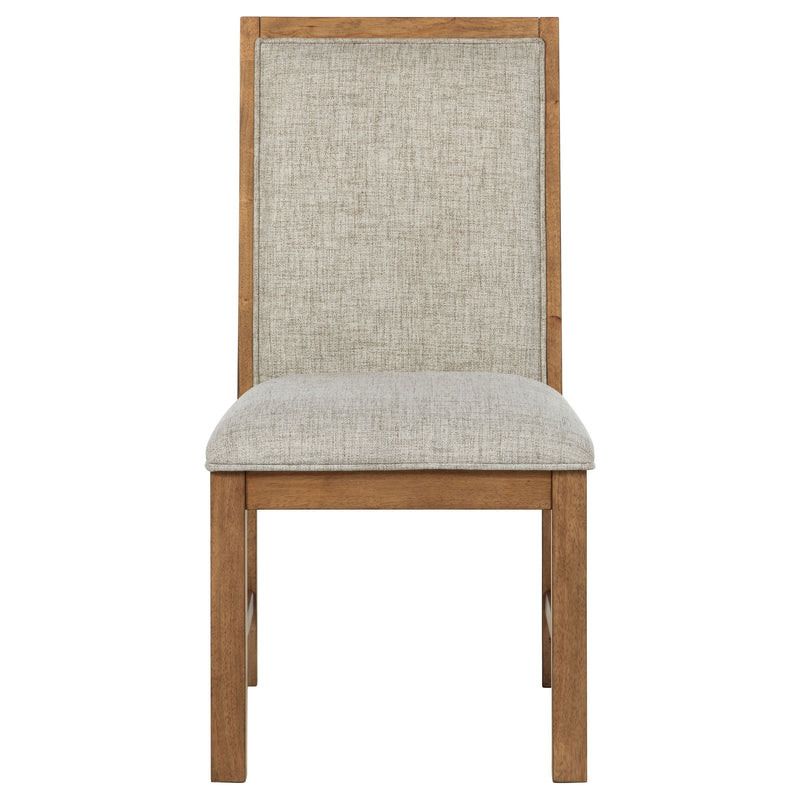 Silla auxiliar tapizada Bruner, marrón natural (juego de 2)