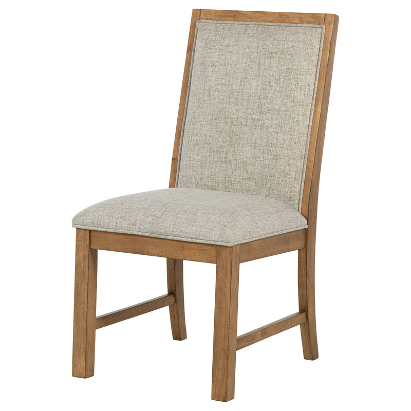 Silla auxiliar tapizada Bruner, marrón natural (juego de 2)