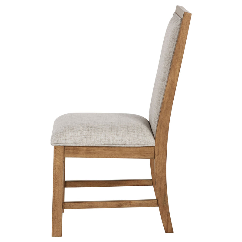Silla auxiliar tapizada Bruner, marrón natural (juego de 2)