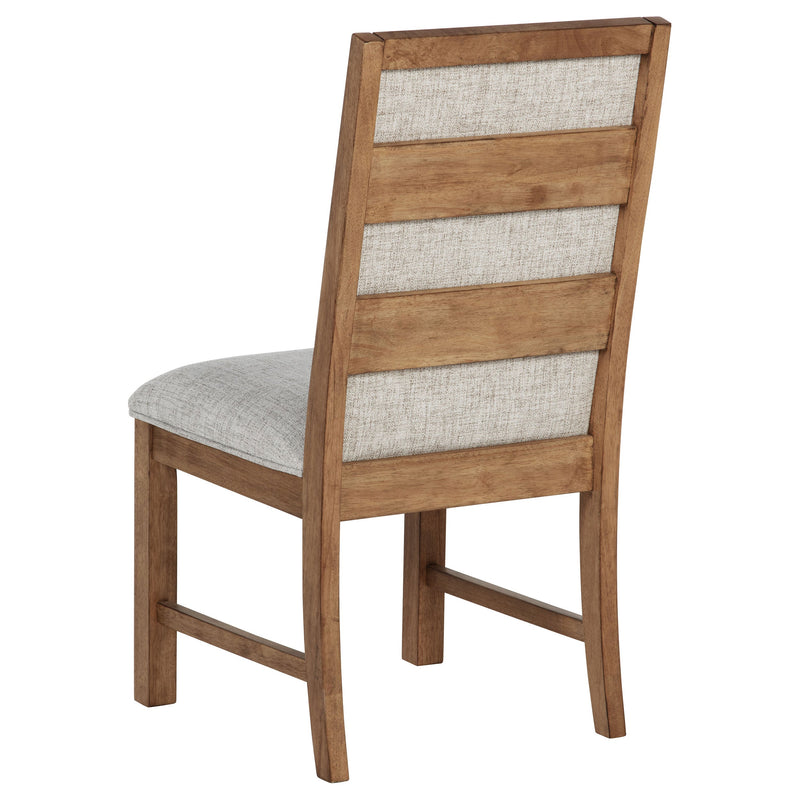 Silla auxiliar tapizada Bruner, marrón natural (juego de 2)