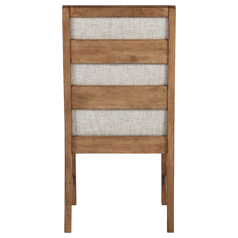 Silla auxiliar tapizada Bruner, marrón natural (juego de 2)