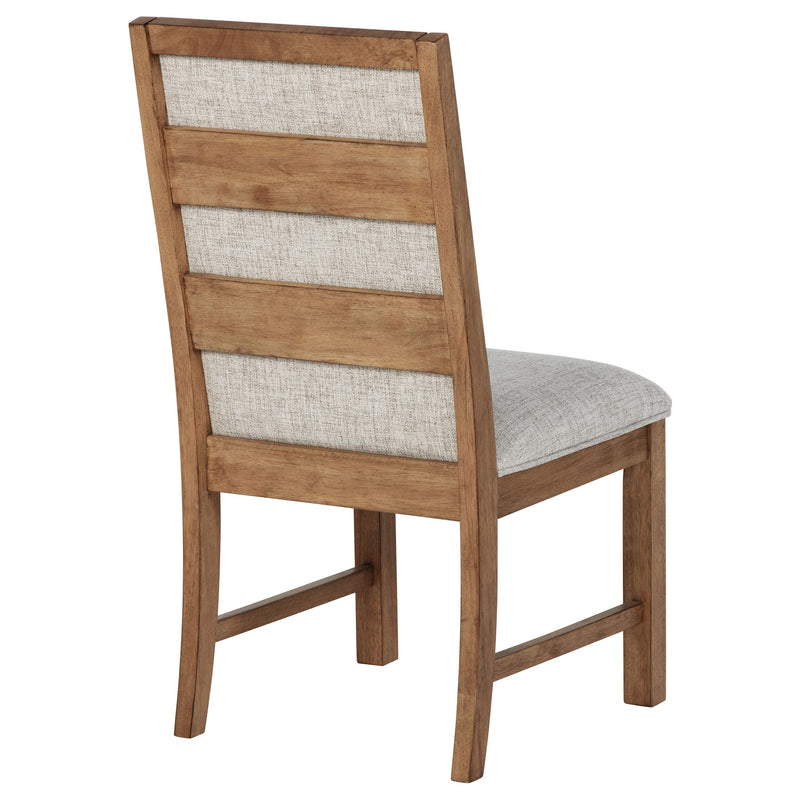 Silla auxiliar tapizada Bruner, marrón natural (juego de 2)