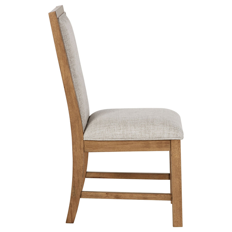 Silla auxiliar tapizada Bruner, marrón natural (juego de 2)