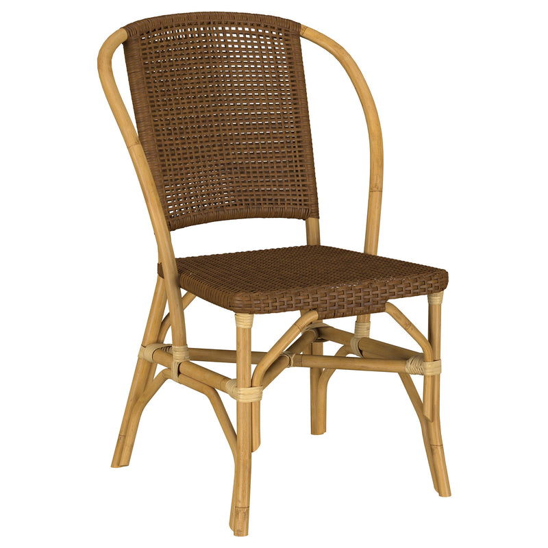 Silla de comedor lateral Lexley de ratán trenzado marrón (Juego de 2)