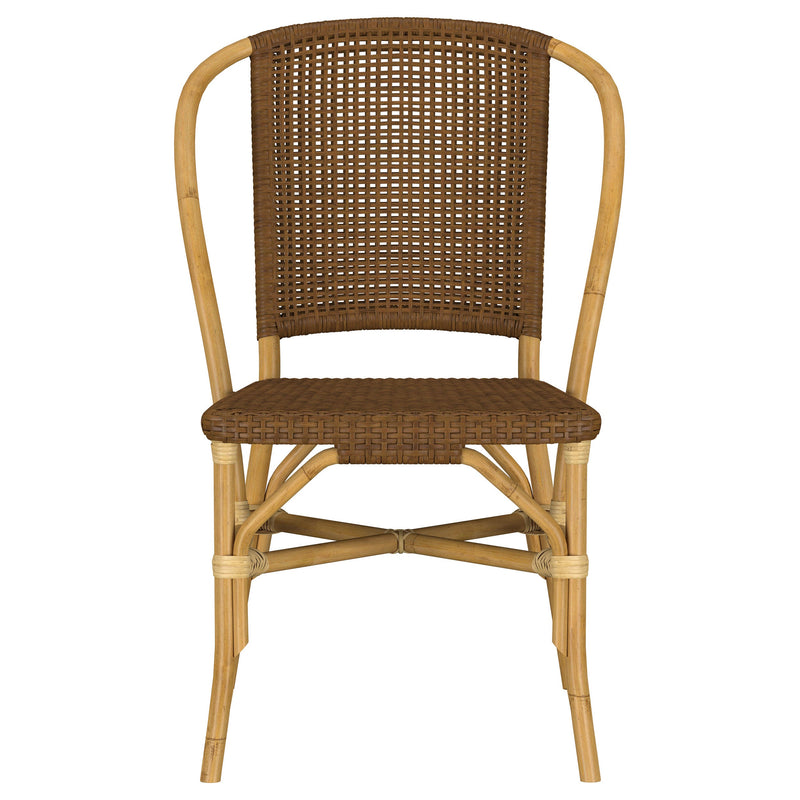 Silla de comedor lateral Lexley de ratán trenzado marrón (Juego de 2)