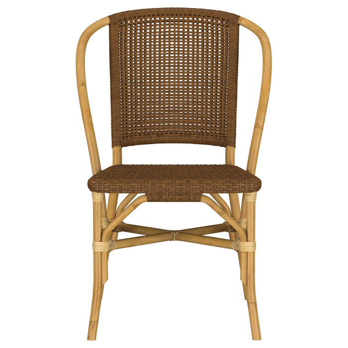 Lexley Woven Rattan Dining Side Chair Brown (Set of 2)