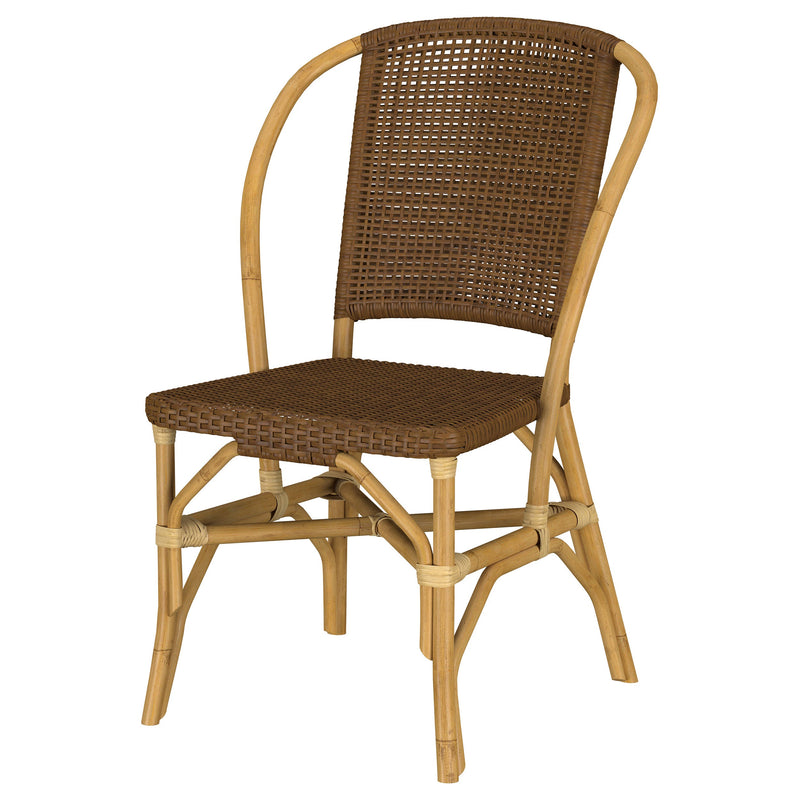 Silla de comedor lateral Lexley de ratán trenzado marrón (Juego de 2)