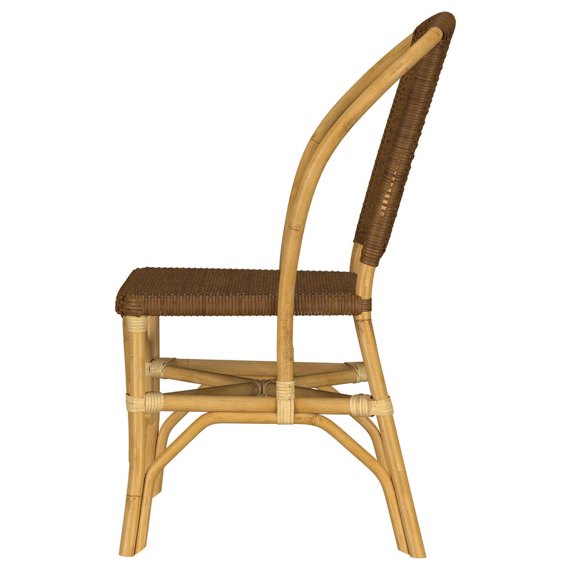 Silla de comedor lateral Lexley de ratán trenzado marrón (Juego de 2)