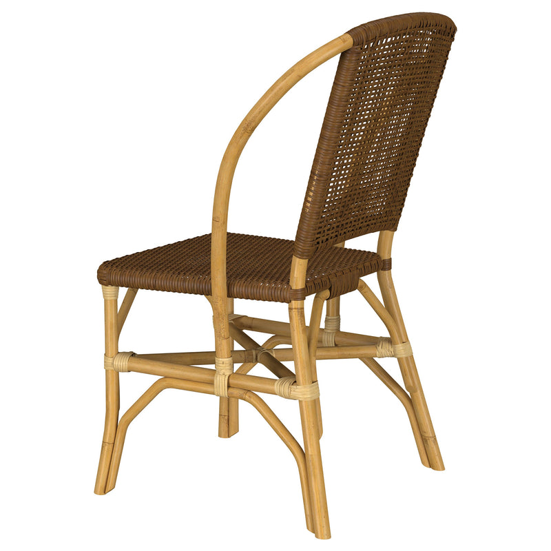 Silla de comedor lateral Lexley de ratán trenzado marrón (Juego de 2)