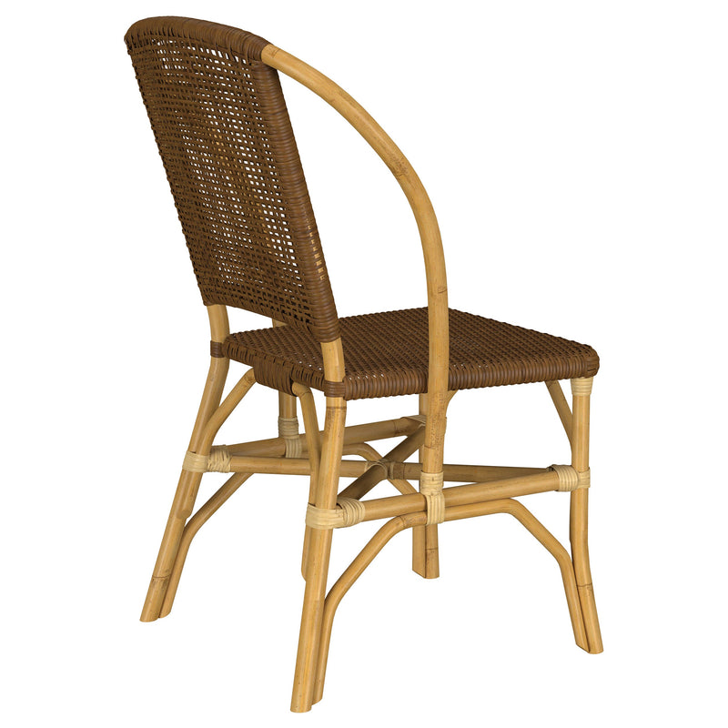 Silla de comedor lateral Lexley de ratán trenzado marrón (Juego de 2)