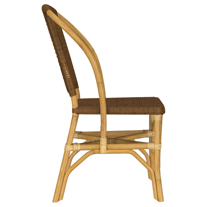 Silla de comedor lateral Lexley de ratán trenzado marrón (Juego de 2)
