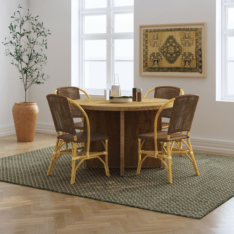 Silla de comedor lateral Lexley de ratán trenzado marrón (Juego de 2)
