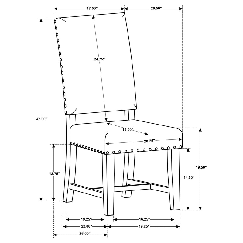 Silla de comedor auxiliar tapizada Twain (Juego de 2)