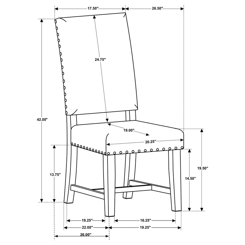 Silla de comedor auxiliar tapizada Twain (Juego de 2)