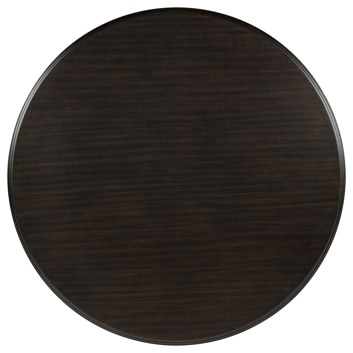 Twyla Round Wood Dining Room Table Set Dark Cocoa