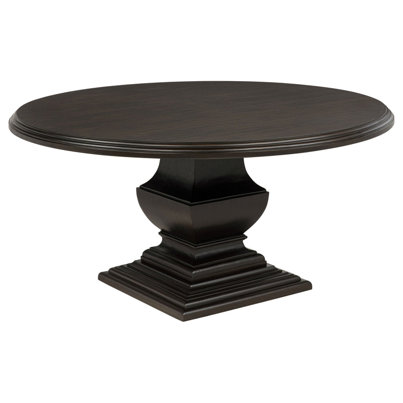 Twyla Round Wood Dining Room Table Set Dark Cocoa