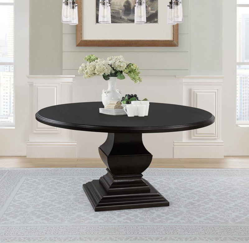 Mesa de comedor redonda de madera Twyla de 60 pulgadas color Cacao Oscuro