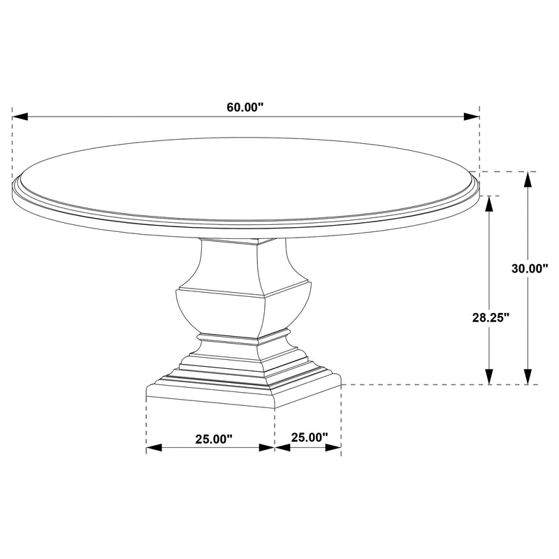 Mesa de comedor redonda de madera Twyla de 60 pulgadas color Cacao Oscuro
