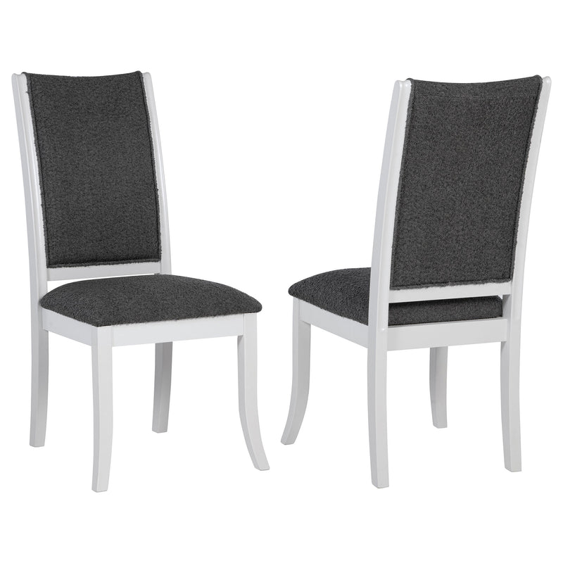 Silla lateral de comedor tapizada Judd, blanco perla (juego de 2)